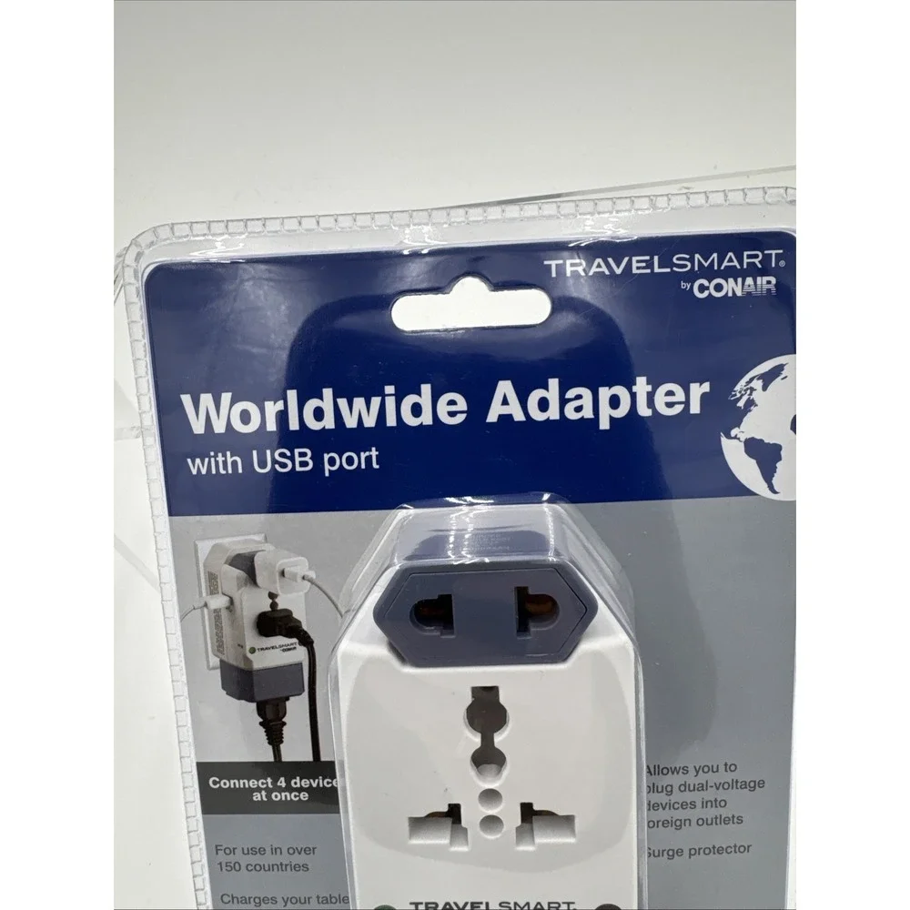Worldwide Adapter with USB port Travelsmart by‎ Conair - BRAND NEW -